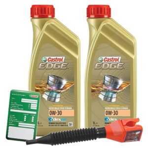 Castrol 2x 1 L EDGE TITANIUM FST 0W-30+ Ölwechsel-Anhänger  DE01675 : 1533F3 : 3050