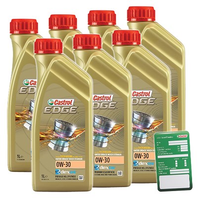 Castrol 7x 1 L EDGE TITANIUM FST 0W-30+ Ölwechsel-Anhänger  1533F3 : DE01675