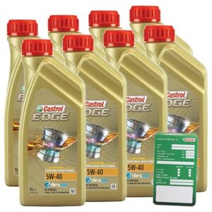 Castrol 8x 1 L EDGE TITANIUM FST 5W-40+ Ölwechsel-Anhänger  DE01675 : 1535FA