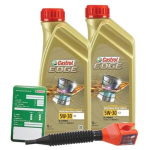 2x 1 L EDGE 5W-30 C1 + Ölwechsel-Anhänger + Einfülltrichter 15F826
