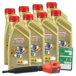8x 1 L EDGE 5W-30 C1 + Ölwechsel-Anhänger + Einfülltrichter 15F826