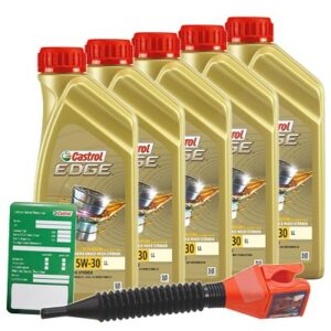 Castrol 5x 1 L EDGE TITANIUM FST 5W-30 LL + Ölw.-Anhänger  15665F : DE01675 : 3050