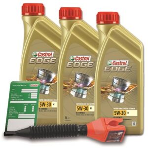 3x 1 L EDGE 5W-30 M + Ölwechsel-Anhänger + Einfülltrichter 15F6DA