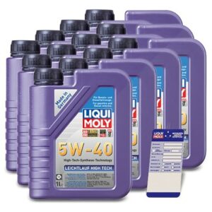 12x 1 L Leichtlauf High Tech 5W-40 + Ölwechsel-Anhänger 3863