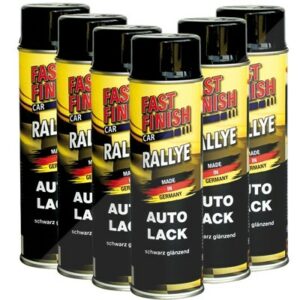 Fast finish 6x 500ml  RALLYE Lack -schwarz glänzend  292835