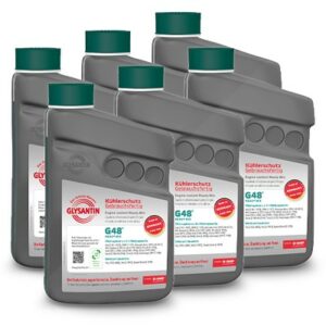 6x 1 L G48® Ready Mix Kühlerschutz blaugrün 50673112