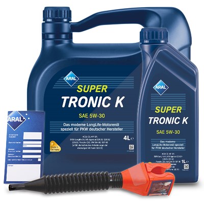 5 L SuperTronic K 5W-30 + Ölwechsel-Anhänger + Trichter 15F475