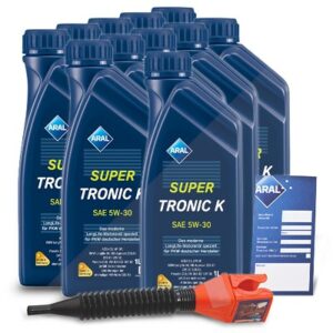 11x 1 L SuperTronic K 5W-30 + Ölwechsel-Anhänger + Trichter 15F475