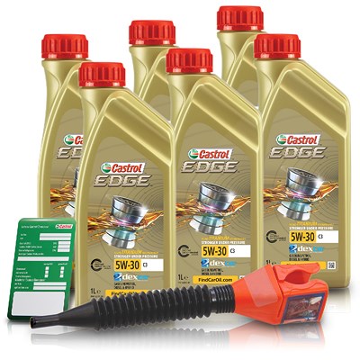 Castrol  6x 1 L EDGE TITANIUM FST 5W-30 C3 + Anhäng  DE01675 : 15530C : 3050