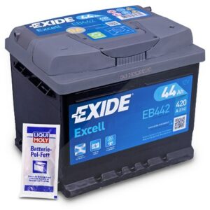 Excell EB442 Starterbatterie 44Ah 420A + 10g Batterie-Pol-Fett EB442
