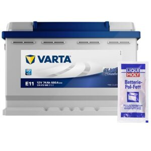 Varta  Starterbatterie 74Ah E11 + Pol-Fett 10g Ford: Focus II Vw: Caddy I