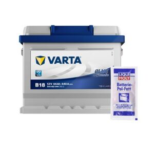 Varta Starterbatterie Blue 44Ah B18 + Pol-Fett 10g Ford: Focus II Nissan: Micra III