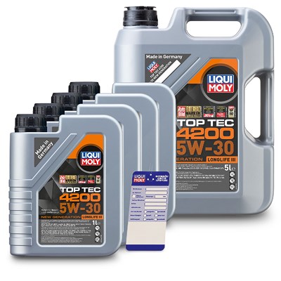 Liqui moly  9 L Top Tec 4200 5W-30 + Ölw.-Anhänger  5440 : 3707 : 3706