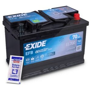EL700 EFB Starterbatterie 70Ah 760A + 10g Batterie-Pol-Fett EL700