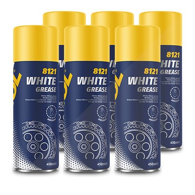 6x 450ml White Grease Schmierfett 8121