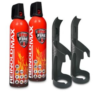 2x 750ml Feuerlöschspray STOP FIRE + 2x Wandhalter RM750