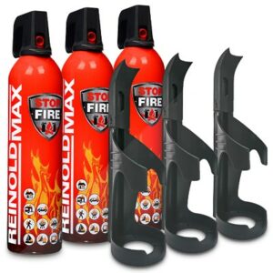 3x 750ml Feuerlöschspray STOP FIRE + 3x Wandhalter RM750