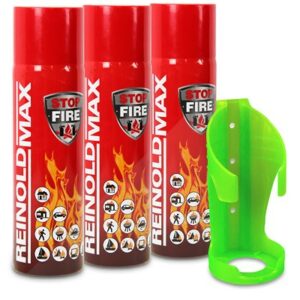 3x 500ml Feuerlöschspray STOP FIRE + Wandhalter RM500