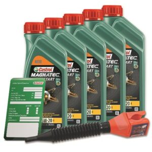 5x 1 L Magnatec 5W-20 E + Ölwechsel-Anhänger + Einfülltrichter offen