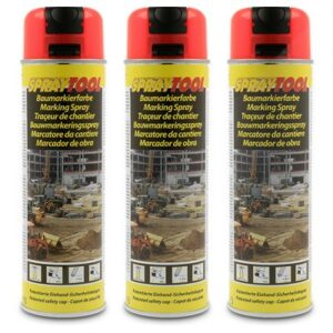 3x 500 ml Markierungsspray - Forst - Baumarkierer - neonrot 119606