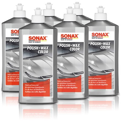 Sonax 6x 500ml Polish & Wax Color NanoPro silber/grau 02963000