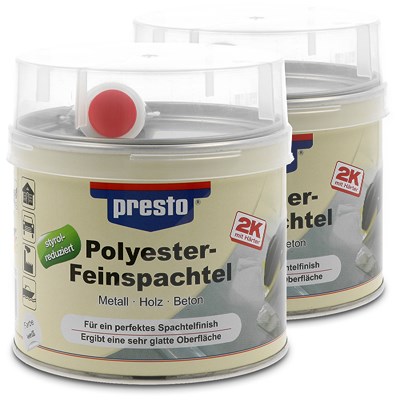 Presto  2x 1kg Polyester Feinspachtel  601235