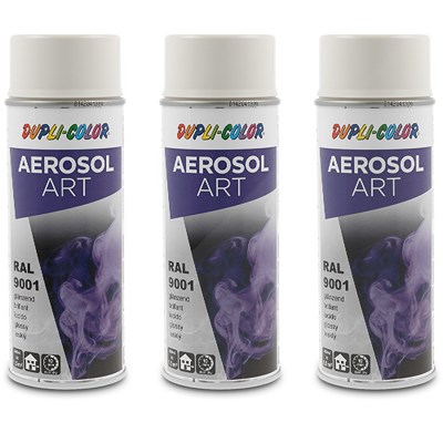 Dupli color 3x 400ml Aerosol Art RAL 9001 cremewei 722677