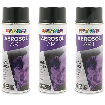 Dupli color 3x 400ml Aerosol Art RAL 7021 schwarzg 741296