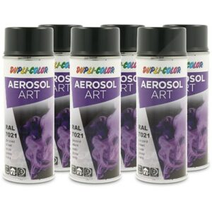Dupli color 6x 400ml Aerosol Art RAL 7021 schwarzgrau glänzend 741296