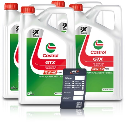 Castrol  20 L GTX 15W-40 A3/B3 + Ölwechsel-Anhänger  14C19F : DE01675