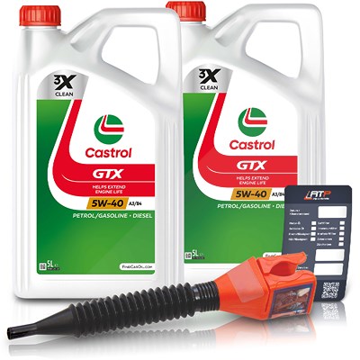 Castrol  10 L GTX 5W-40 A3/B4 + Anhänger + Trichter  DE01675 : 15218F : 3050