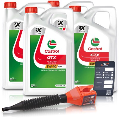 Castrol  20 L GTX 5W-40 A3/B4 + Anhänger + Trichter  DE01675 : 15218F : 3050