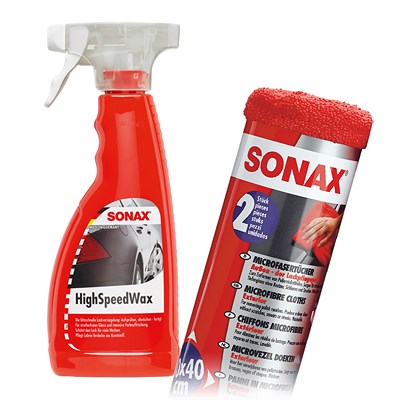 Sonax  1x 500ml HighSpeedWax + 2x MicrofaserTücher  02882000 : 04162410