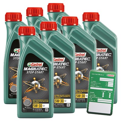 Castrol  7x 1 L Magnatec Stop-Start 5W-30 C2+Anhäng  DE01675 : 1599DA