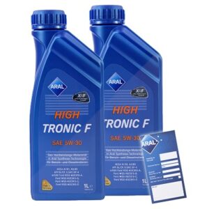 Aral  2x 1 L HighTronic F 5W-30+ Ölwechsel-Anhänger  Aral-Anhänger : 1552A0