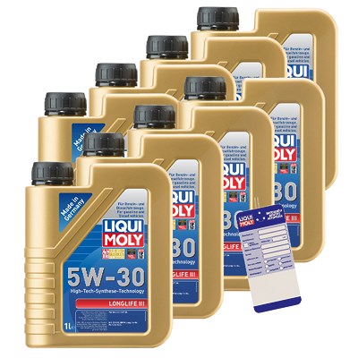 Liqui moly  8x 1 L Longlife III 5W-30+Ölw.-Anhänger  20646 : 5440