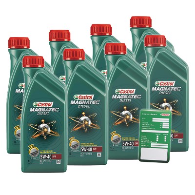 Castrol  8x 1 L Magnatec Diesel 5W-40 DPF+ Anhänger  DE01675 : 1502B8