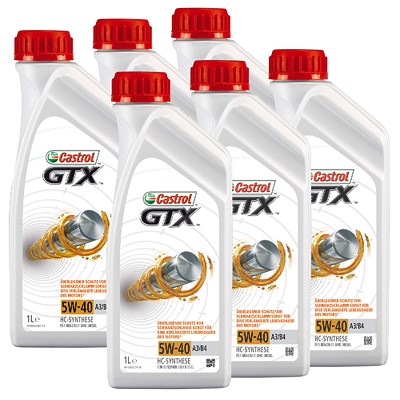 Castrol 6x 1 L GTX 5W-40 A3/B4  15218E