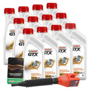 Castrol 12x 1 L GTX 5W-40 A3/B4 + Ölwechsel-Anhänger  DE01675 : 15218E : 3050