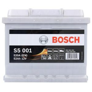 Bosch Starterbatterie S5 001 52Ah 520A 12V Citroën: C3 II Nissan: Micra III Renault: Clio II